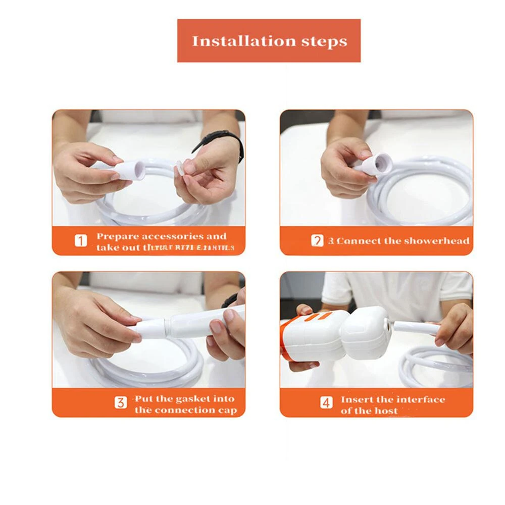 (image for) IPRee Outdoor Shower Pump Dormitory Camping Portable 2-in-1 Electric Shower Emergency Lighting Portable Camping Shower